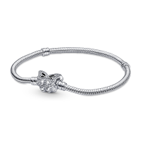 ราคา PANDORA สร้อยข้อมือ Pandora Moments Butterfly Clasp Snake Chain Bracelet สีเงิน 16cm (MKP1134924)