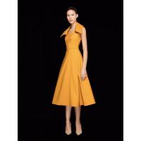 ราคา ASAVA ( SS24 )เดรสผู้หญิงแขนกุด ทรงเอ คอเหลี่ยม ปกใหญ่ สีเหลือง S (MKP1771650)