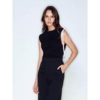 ราคา ASV (RS24) เสื้อผู้หญิง แขนกุด แต่งรูดผูกโบว์ที่ไหล่ สีดำ L (MKP1717652)