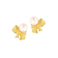ราคา Prima ต่างหูทองคำ 99.9% ประดับมุก Royal Ribbon 165E0975-18 (MKP1657889)