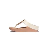 ราคา FitFlop™ รองเท้าแตะแบบหูหนีบผู้หญิง FINO RESIN-HOOP LEATHER สี BEIGE 6 UK (MKP1822013)