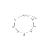 ราคา MERII สร้อยข้อมือเงินผู้หญิงประดับ CZ ดีไซน์ดอกฟอร์เก็ตมีน็อต ยาว 6 นิ้ว 15cm (MKP1675355)