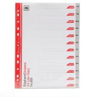 ราคา ELEPHANT ELEPHANT อินเด็กซ์พลาสติก PP เทา (A4, JAN-DEC) (MKP0977832)