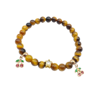 ราคา FONNEY กำไลหินรุ่น บราวน์ไทเกอร์อาย ชาร์มสแตนเลสสตีล Free Size (MKP1805835)