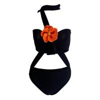 ราคา Blackdog BKK เสื้อบอดี้สูทพันคอสีดำตกแต่งดอกชบา Free Size (MKP1510664)