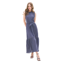 ราคา ROSE THE LABEL เดรสผ้าพลีทชีฟองสีเทาดำ FREE SIZE (MKP1421967)