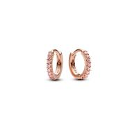 ราคา PANDORA ต่างหู 14k Rose gold-plated huggie hoop earrings สีโรส (MKP1829873)