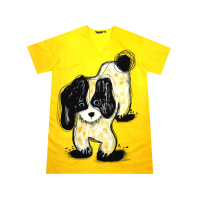 ราคา YODYOKO เดรสผู้หญิงสีเหลือง ลายหมาน้อยผู้น่ารักบนพื้นสีเหลือง Free Size (MKP1660975)