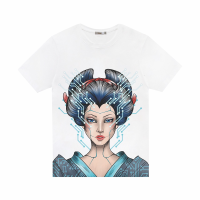 ราคา ICONIC เสื้อยืด พิมพ์ลาย หน้าหุ่นยนต์ เกอิชา รุ่น Digital5362 สีขาว L (MKP1073211)