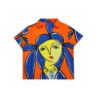 ราคา YODYOKO เสื้อผู้หญิงคอปก - สีส้ม : ลายผู้หญิงที่สง่างามกับผมสีน้ำเงิน Free Size (MKP1845561)