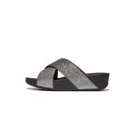 ราคา FitFlop™ รองเท้าแตะผู้หญิง LULU GLITTERDUST CROSS SLIDES สี GREY 4 UK (MKP1843302)