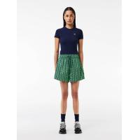 ราคา LACOSTE กางเกงขาสั้นผู้หญิง มีเชือกรัด พิมพ์ลายโมโนแกรม สีเขียว 34 EU (MKP1865075)