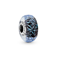 ราคา PANDORA ชาร์มแก้วมูราโน Wavy Dark Blue Murano Glass Ocean สีเงิน (MKP0835345)