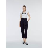 ราคา ASV (SS24) กางเกงผู้หญิงขายาว เอวสูง ทรงขากระบอกเล็ก แต่งคาดเข็มขัด สีดำ M (MKP1720658)