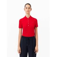 ราคา LACOSTE เสื้อโปโลผู้หญิงลาคอสท์ L.12.D ทรงเข้ารูป ผ้ามินิปิเก้ยืด สีแดง 36 (MKP1827533)