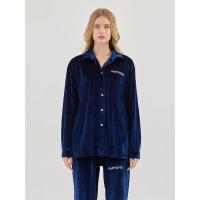 ราคา NAPIYONG เสื้อเชิ้ตกำมะหยี่สำหรับผู้หญิงสีน้ำเงินเข้ม S (MKP1571237)