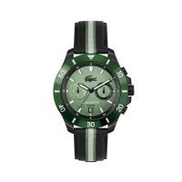 ราคา LACOSTE นาฬิกาข้อมือผู้ชาย LC2011341,สาย leather / textile, สีดำ-เขียว (MKP1802535)