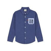 ราคา GIORDANO เสื้อเชิ้ตแขนยาวเด็กผู้ชาย Embroidery Pocket Oxford Shirts (Little ME) สีกรมท่า 120 (MKP1874193)