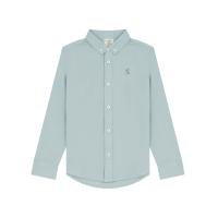 ราคา GIORDANO เสื้อเชิ้ตแขนยาวเด็กผู้ชาย Long Sleeve Embroidery Oxford Shirt สีเขียว 130 (MKP1874192)