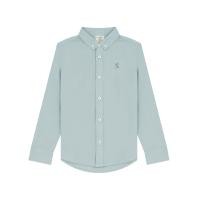 ราคา GIORDANO เสื้อเชิ้ตแขนยาวเด็กผู้ชาย Long Sleeve Embroidery Oxford Shirt สีเขียว 140 (MKP1874197)