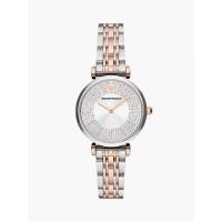 ราคา EMPORIO ARMANI นาฬิกาข้อมือผู้หญิง รุ่น AR11537,สาย Stainless steel, สีเงิน/โรสโกลด์ (MKP1850546)