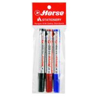 ราคา HORSE HORSE ปากกาไวท์บอร์ด ตราม้า รุ่น H-22 คละสี (แพ็ค 3 ด้าม) (MKP1470399)