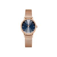 ราคา JULIUS นาฬิกาข้อมือผู้หญิง JA-1120 C สีโรสโกลด์ หน้าปัดน้ำเงิน สายสแตนเลสถักคลิปล็อค กระจกไดมอนคัท (MKP0291741)