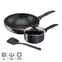 ราคา TEFAL ชุดกระทะและหม้อด้าม Cook & Clean รุ่น B225S405 (ชุด 4 ชิ้น) สีดำ (MKP1376697)