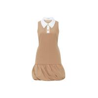 ราคา ASV (AW24)เดรสผู้หญิงแขนกุด คอปกโปโล ทรงบอลลูน จับจีบชายกระโปรง สีน้ำตาล XS (MKP1879731)