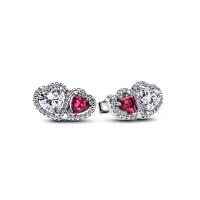 ราคา PANDORA ต่างหู Hearts sterling silver stud earrings (MKP1879382)