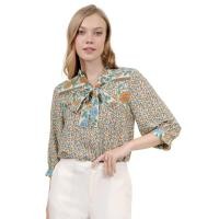 ราคา VERONIQA เสื้อเบลาส์ ผู้หญิง Cotton เรย่อน แขนยาว ส้ม S (MKP1885229)