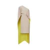 ราคา ASAVA ( AW24 )เดรสผู้หญิง ไหล่เดียว แต่งดีเทลเคป ตัดต่อผ้าสองสี สีเบจ M (MKP1840034)