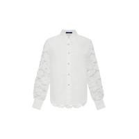 ราคา ASAVA ( AW24 )เสื้อเชิ้ตผู้หญิง แขนยาว กระดุมหน้า ผ้าลูกไม้ตาไก่ 3 มิติ สีขาว M (MKP1890284)