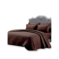 ราคา TULIP ชุดผ้าปูพร้อมผ้านวมเย็บติด 6 ฟุต 6 ชิ้น (คิงไซส์) รุ่น TULIP COTTON SURE 500 เส้นด้าย STRIPE BROWN (MKP1891618)