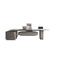 ราคา Shira Furniture (พรีออเดอร์ 30 วัน)โต๊ะทำงานผู้บริหาร ขาเหล็ก ไม้อัดเคลือบวีเนียร์ มีตู้ข้าง ขนาดกว้าง 200 – สีเทา (MKP1226917)