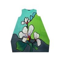 ราคา YODYOKO เดรสผู้หญิง-สีเขียว : ลายดอกไม้สีขาวบนหินสีเขียวที่สวยงาม Free Size (MKP1897787)