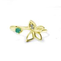 ราคา FINEJEWELTHAI แหวนมรกต-แหวนผีเสื้อ-แหวนเพชร-แหวนเงิน-มรกตแท้-เงินแท้925-แหวนพลอยแท้-แหวนประจำเดือนเกิด-ชุบทอง-R1443em-g สีทอง 55 (MKP1379029)