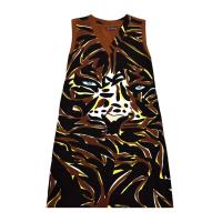 ราคา YODYOKO เดรสผู้หญิงแขนกุด - สีน้ำตาล : ลายเสือไซบีเรีย มีดวงตาสีฟ้า M (MKP1899879)