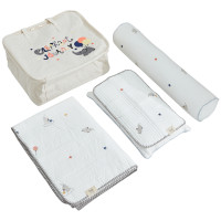 ราคา LUCK LifestyleWare ชุดเครื่องนอนสำหรับเด็ก พร้อมกระเป๋าเดินทาง: ช้าง (เทา) (MKP1474399)