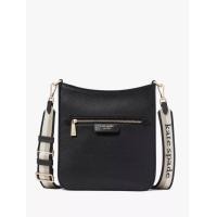 ราคา KATE SPADE NEW YORK กระเป๋าสะพายข้างรุ่น Hudson Pebbled Leather Large Messenger Crossbody สีดำ One Size (MKP1907410)