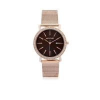 ราคา 12Victory นาฬิกาข้อมือUnisex ประดับคริสตัล สีโรสโกลด์ (หน้าปัดสีน้ำตาล) (MKP1597362)