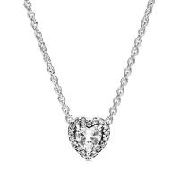 ราคา PANDORA สร้อย Heart sterling silver collier with clear cubic zirconia สีเงิน (GRMKPPR000158672)