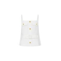 ราคา ASV (AW24)เสื้อผู้หญิงสายเดี่ยว คอเหลี่ยม แต่งคาดเข็มขัด สีขาว S (GRMKPPR000154517)