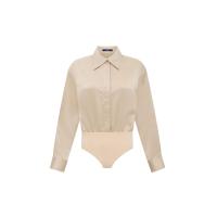 ราคา ASAVA (AW24 )เสื้อเชิ้ตบอดี้สูทผู้หญิงแขนยาว ทรงคลาสสิก สีเบจ XS (MKP1879644)