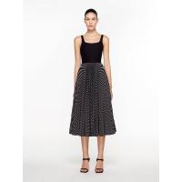 ราคา ASAVA ( SS24 ) เดรสผู้หญิง คอยู แต่งพลีทลายทางด้านล่าง สีดำ M (GRMKPPR000133443)