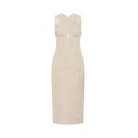 ราคา ASAVA (SS24) เดรสผู้หญิงแขนกุด ดีเทลไขว้ด้านหน้า สีเบจ XS (MKP1829291)