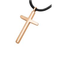 ราคา 555jewelry สร้อยคอ Unisex สแตนเลสสตีลแท้ ดีไซน์ไม้กางเขน สีโรสโกลด์ Free Size (MKP1723292)