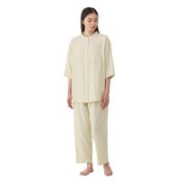 ราคา MUJI ชุดนอนผู้หญิงไร้ตะเข็บข้าง ผ้ากอซแขน 3/4 ส่วน S (MJT51727543)