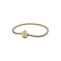 ราคา PANDORA สร้อยข้อมือ Snake chain Pandora Shine bracelet and crown O clasp with clear cubic zirconiaสีทอง 17cm (MKP1816760)