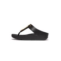 ราคา FitFlop™ รองเท้าแตะแบบหูหนีบผู้หญิง FINO RESIN-HOOP LEATHER สี BLACK 3 UK (MKP1921847)